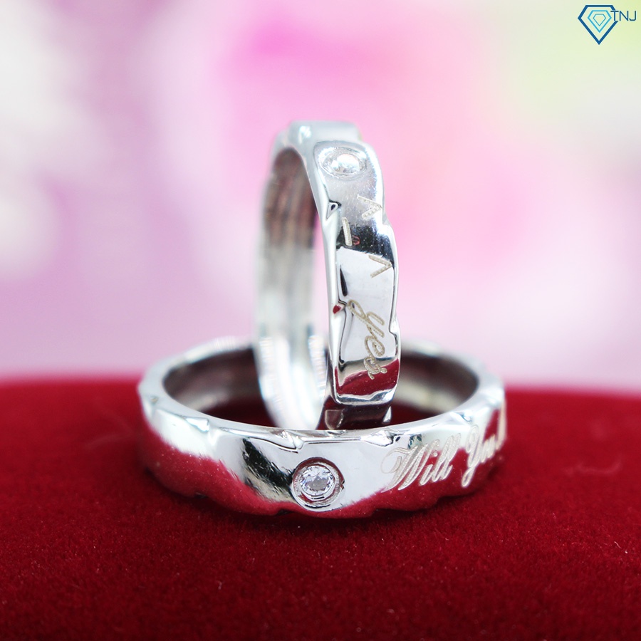 Nhẫn bạc cặp đôi nam nữ khắc tên theo yêu cầu ND0322 Trang Sức TNJ