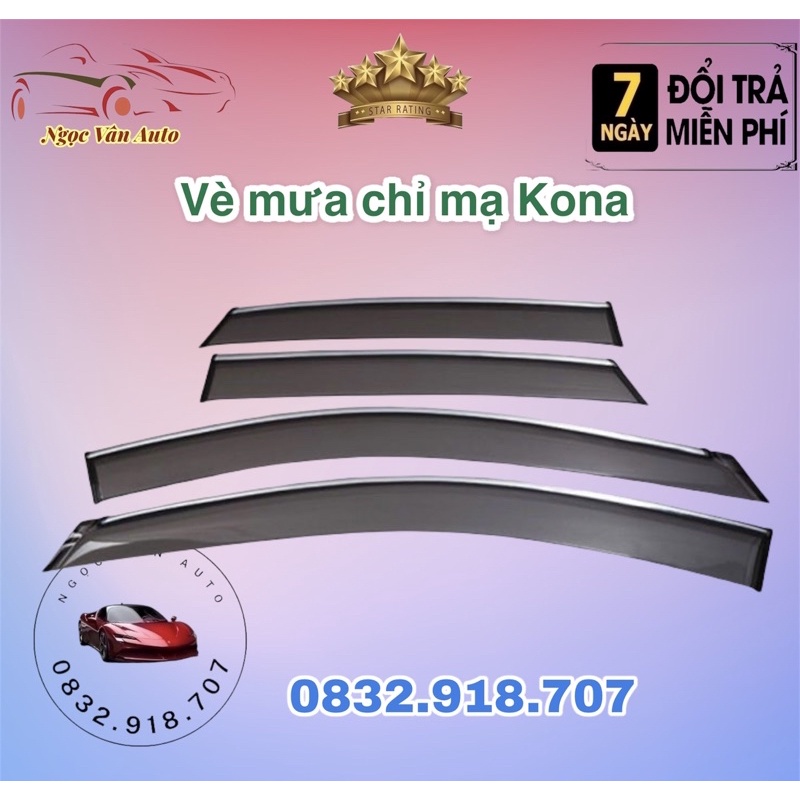 vè mưa chỉ mạ Kona 2018  - 2021 hàng cao cấp  ( chỉ viền inox )