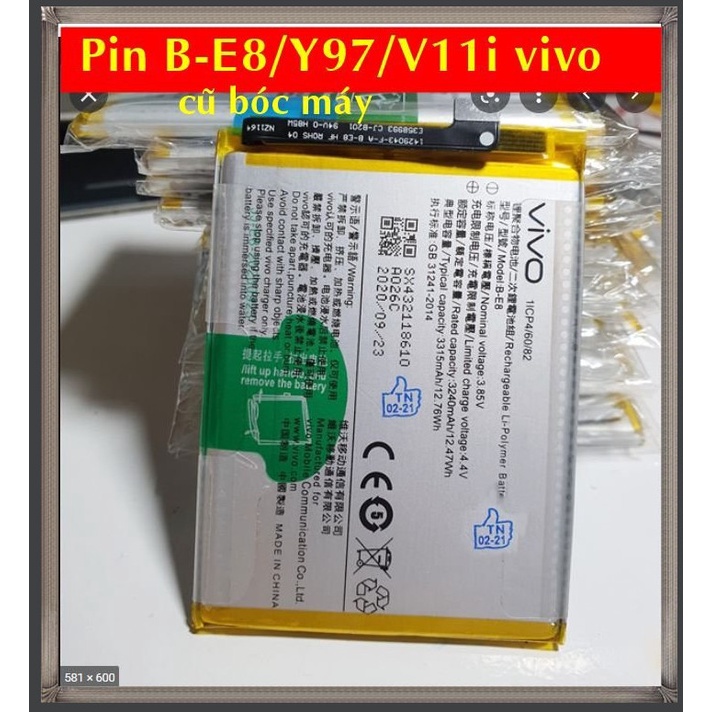 Pin B-E8/Y97/V11i VIVO cũ bóc máy