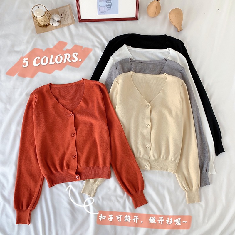 Áo Len Dài Tay Cổ Tim Phong Cách Hàn Quốc Thanh Lịch Dành Cho Nữ | BigBuy360 - bigbuy360.vn