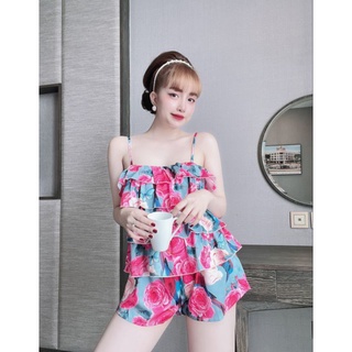 Bộ đùi lụa latin 4 tầng hoạ tiết siêu xinh (MS : D22)