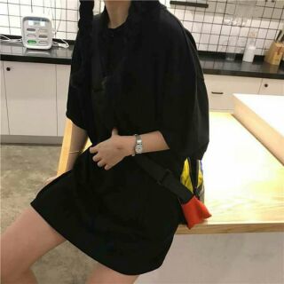 Polo basic unisex - thun đen trơn hottrend ( ảnh thật )