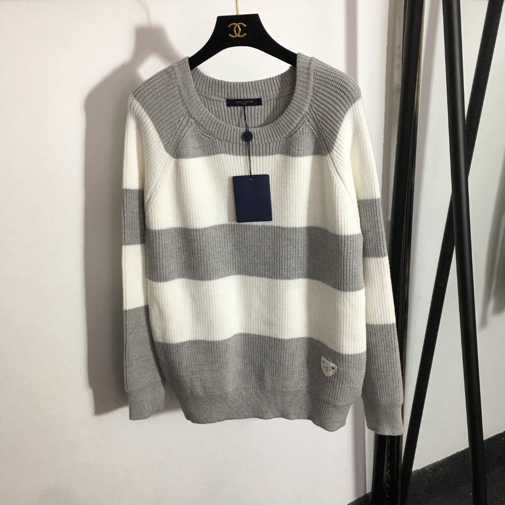 Áo len nữ thời trang cao cấp Gucci GC họa tiết kẻ sọc phong cách thời thượng