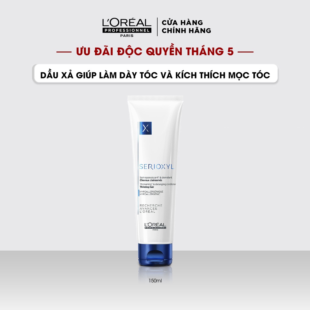 [Mã COSPPD05 giảm 10% đơn 400K] Dầu xả giúp làm dày và kích thích mọc tóc Serioxyl L'Oréal Professionnel 150ml