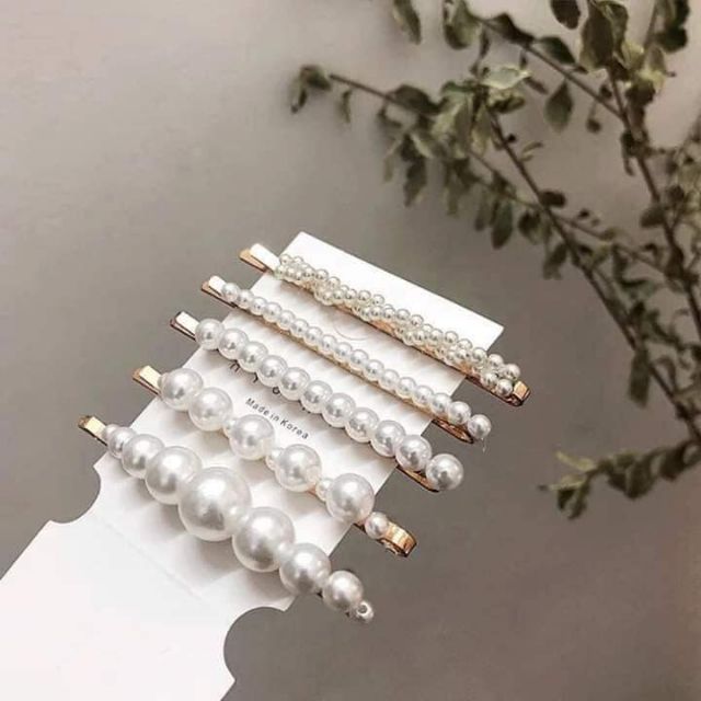 Set 5 kẹp tóc ngọc trai nhân tạo