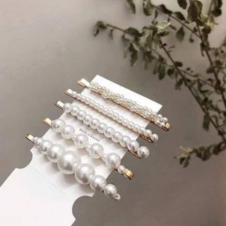 Set 5 kẹp tóc ngọc trai nhân tạo