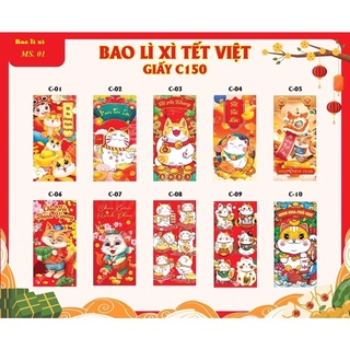 Combo 100 bao lì xì tết 2023 mix nhiều mẫu smile love