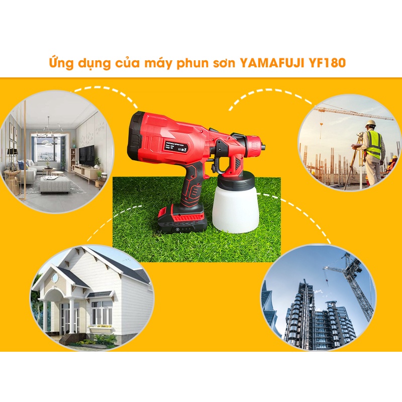 Máy phun sơn chạy pin Yamafuji YF180 hàng chính hãng