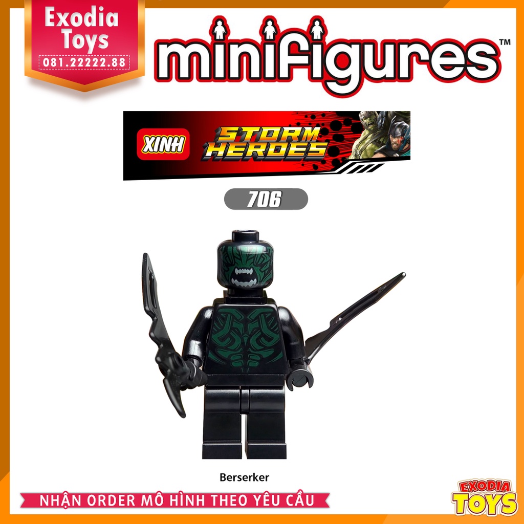 Xếp hình minifigure siêu anh hùng Marvel Thor : Ragnarok - Đồ chơi lắp ghép sáng tạo - X0172