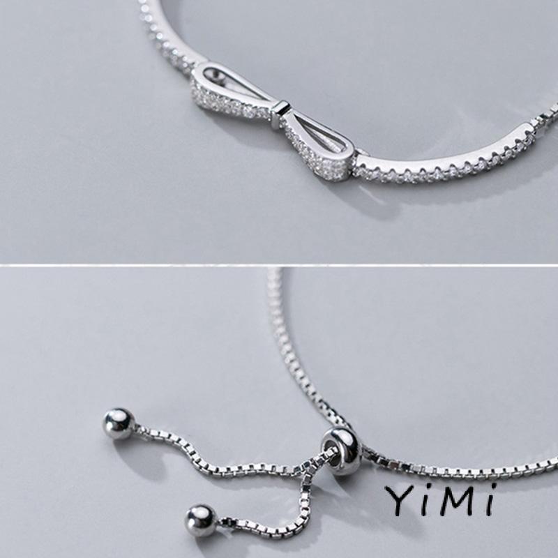 Vòng Đeo Tay Bạc Đính Chuông Nơ Ngọt Ngào Dễ Thương Làm Quà Tặng Cho Bạn Gái/ Bạn Gái