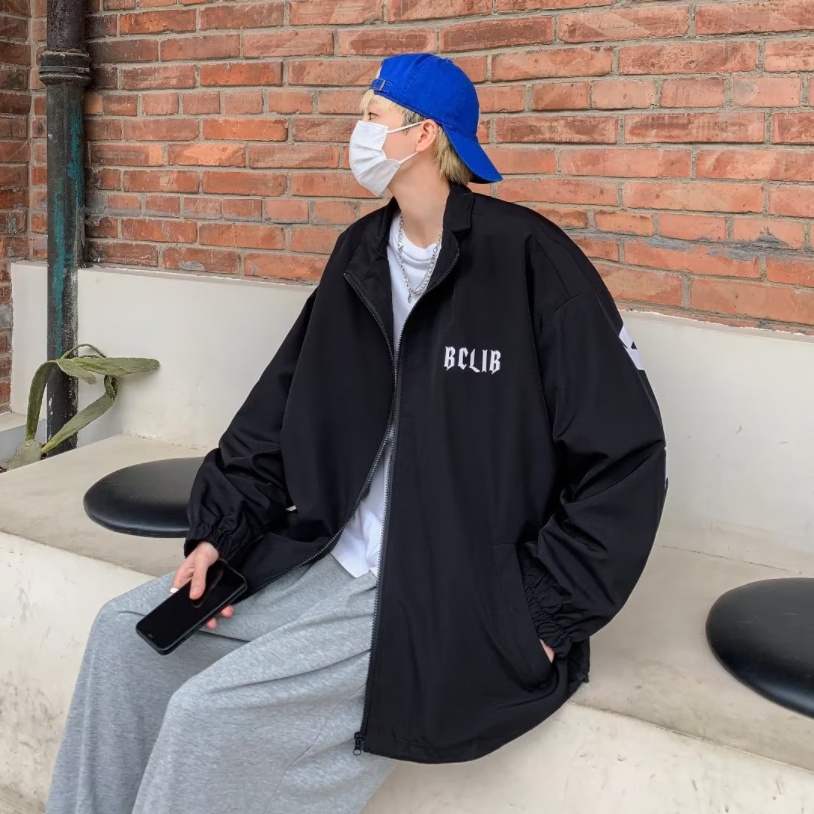 Áo khoác nam thời trang bảng chữ cái in áo khoác nam nữ áo khoác bomber phong cách hàn quốc đơn giản zip unisex áo khoác bóng chày áo khoác bóng chày của phụ nữ