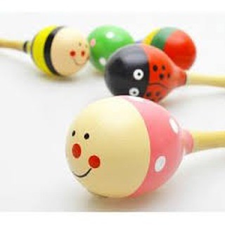  Đồ chơi lục lạc gỗ đầu tròn cho bé