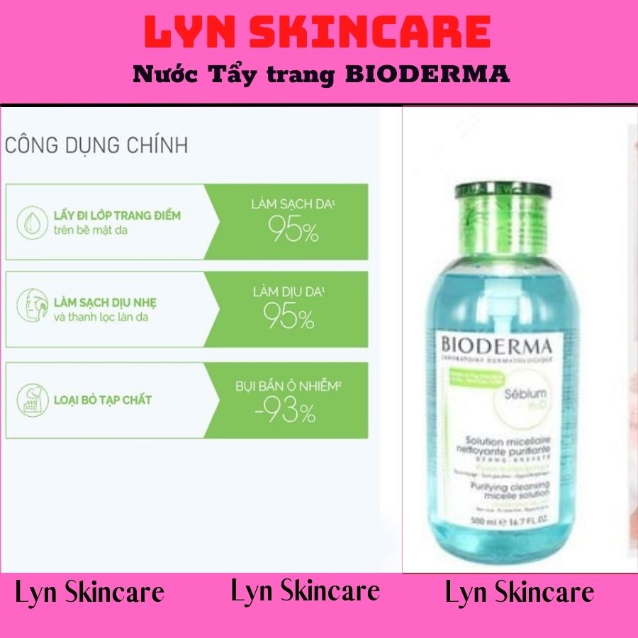 (Giá dùng thử) Nước Tẩy trang BIODERMA 500ml nội địa Pháp mẫu mới