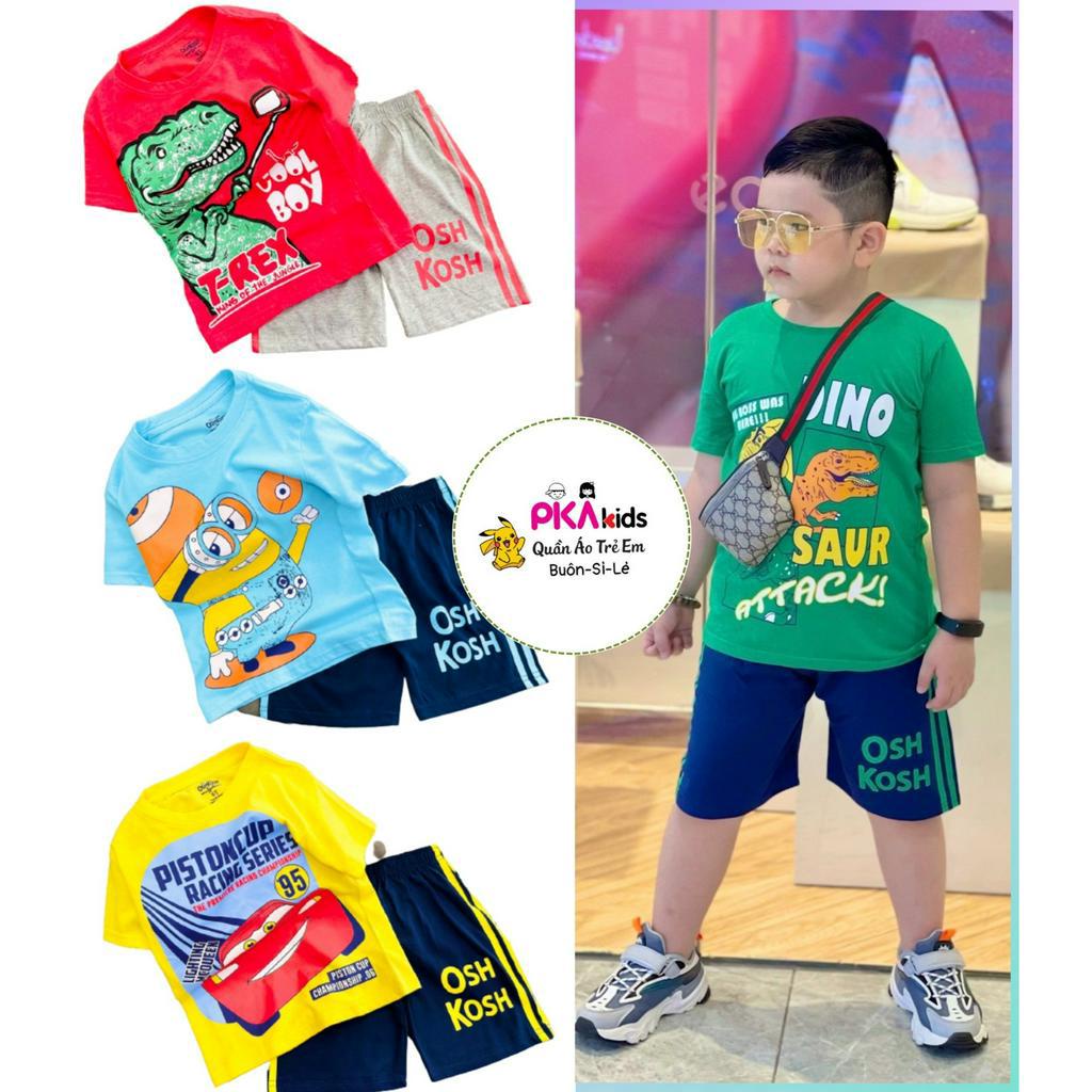 Bộ Tay ngắn quân đùi lửng thun Cotton 4 chiều chính phẩm O.S.K cho bé trai từ 12-45 Ký -Quần áo bé Trai -Pikakids