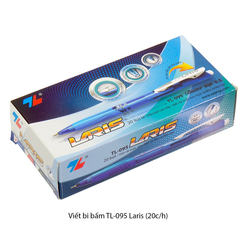 Viết bi bấm Thiên Long TL-095 Laris, xanh