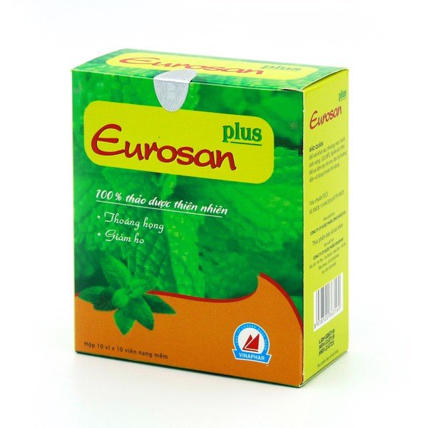 Eurosan Plus Hộp 100 viên - Bổ Phế , Làm Ấm Họng , Giảm Ho, Giảm Đau Rát Họng, Thông Thoáng Mũ