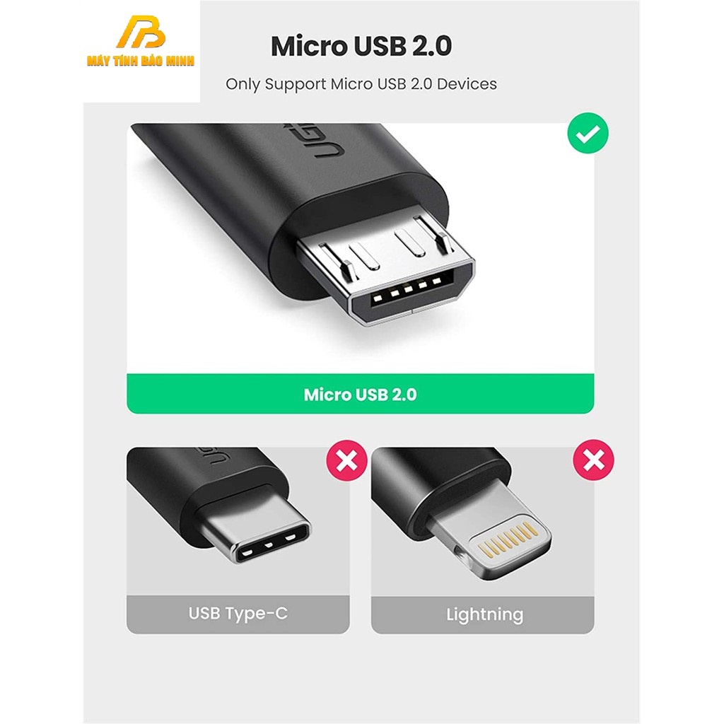 Cáp OTG Micro USB to USB Ugreen 10396 - Hàng Chính Hãng