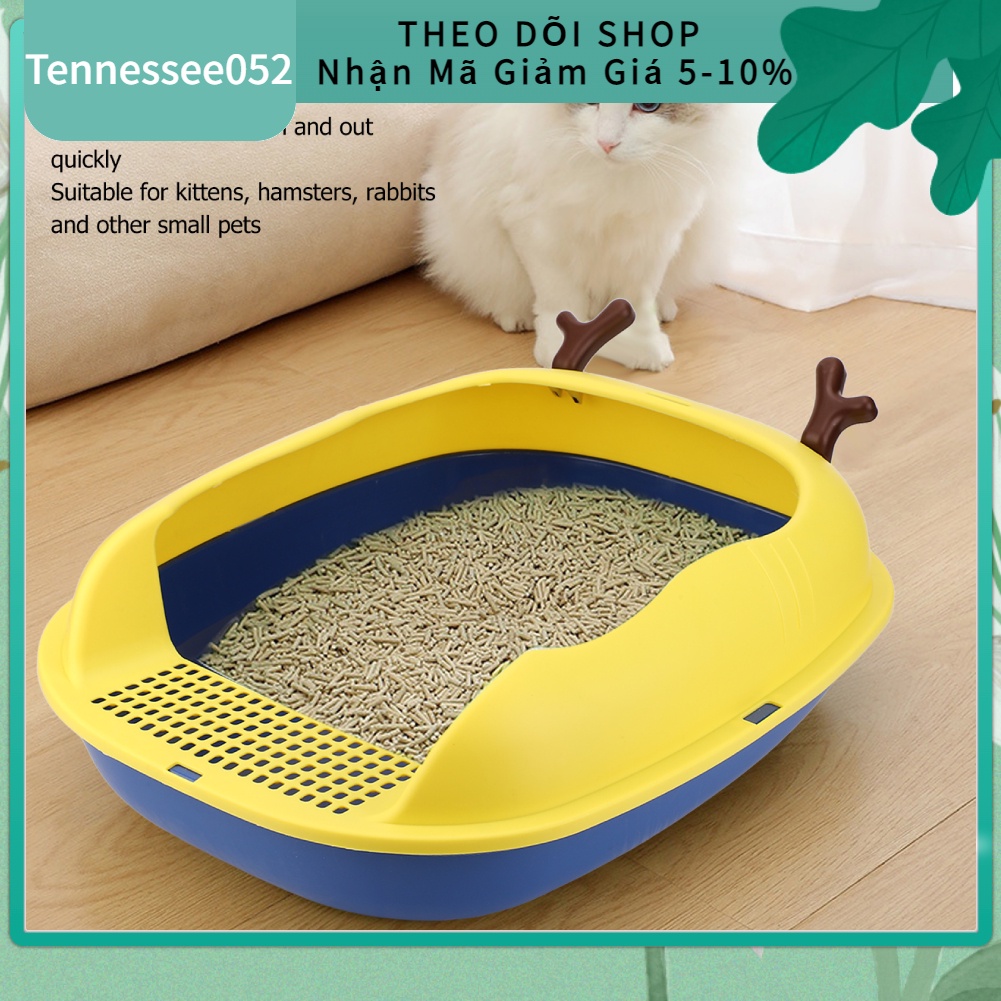 Hàng Sẵn Chậu Đựng Cát Vệ Sinh Cho Mèo Khay vệ sinh mèo không gian lớn tặng kèm xẻng 【Tennessee052】