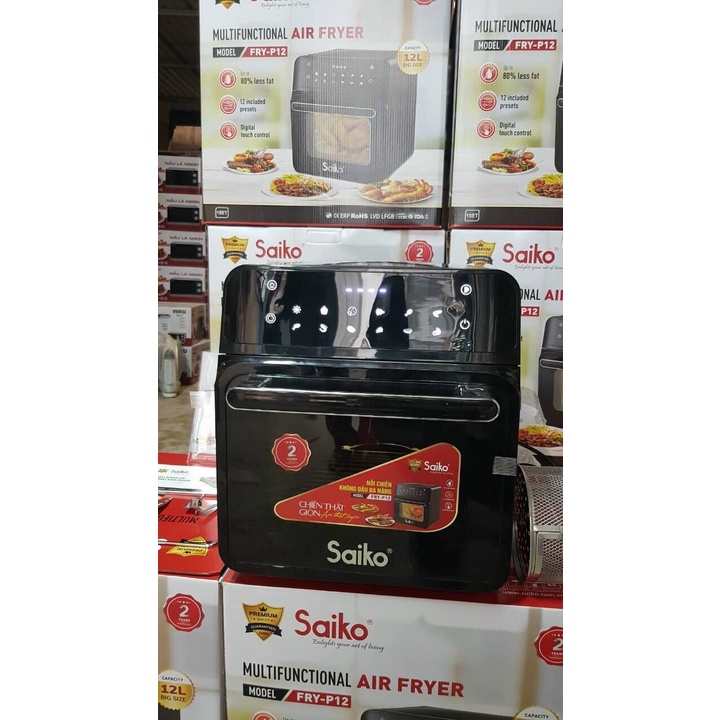 Nồi Chiên Không Dầu Đa Năng Saiko Fry-P12 dung tích 12 lít - Hàng chính hãng