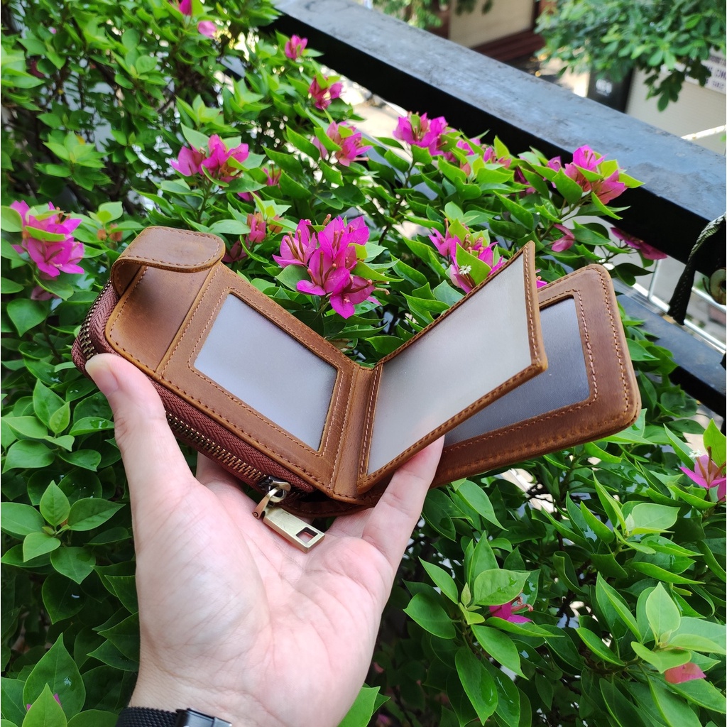 Ví nam nhiều ngăn đựng thẻ ATM, giấy tờ V29 da bò sáp 2 Màu thương hiệu ZACHI