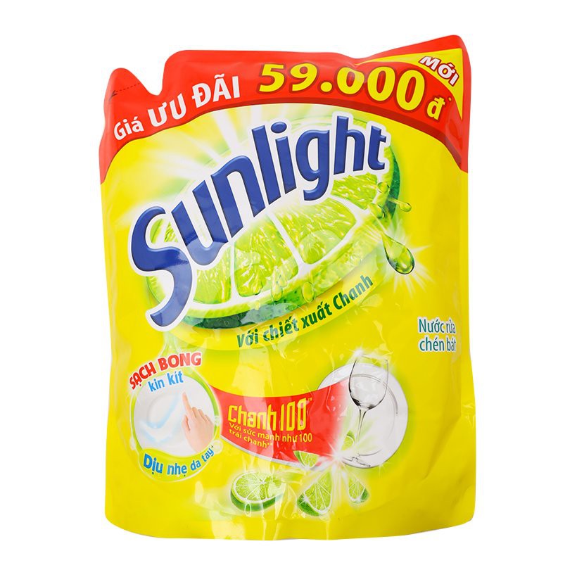 Nước rửa chén bát Sunlight chanh 100 chai 1.5kg