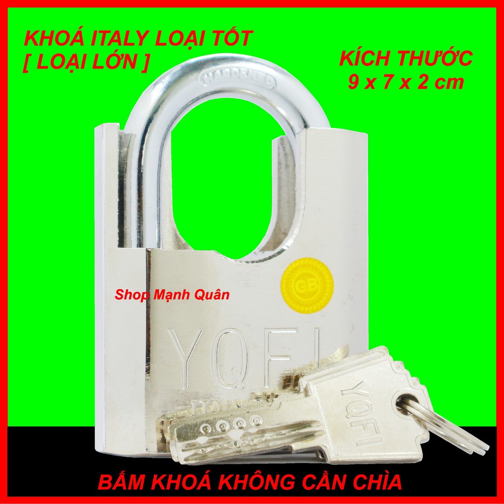 Ổ khoá ITALY - YQFI 6F - 60mm chống cắt - bấm khoá - loại tốt - Ổ Khóa - Ổ Khóa