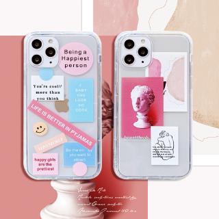 Ốp điện thoại in hình mặt cười và chữ/tượng điêu khắc cho iphone 6 Plus 6S Plus 7Plus 8Plus X XR XS Max 11 Pro Max