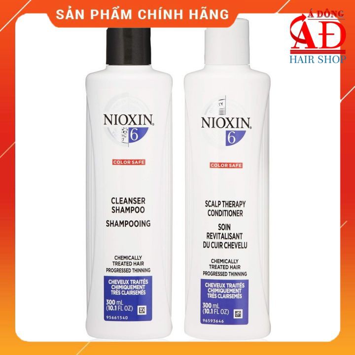 Bộ dầu gội xả Nioxin 6 Chemically Treated Hair USA - Cho tóc uốn duỗi từng nhuộm thưa mỏng và rụng nhiều