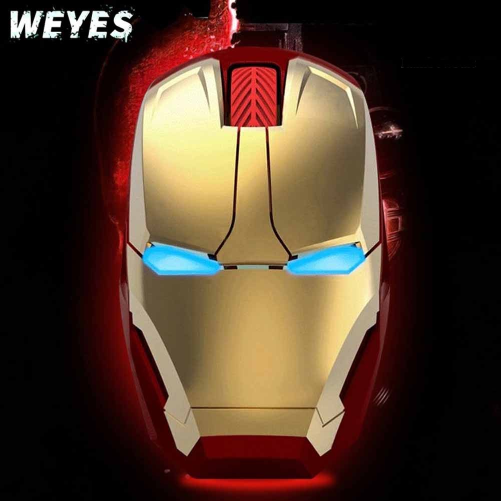 Chuột không dây Hình Iron Man 600 / 1200 / 1600 Dpi Thời Trang