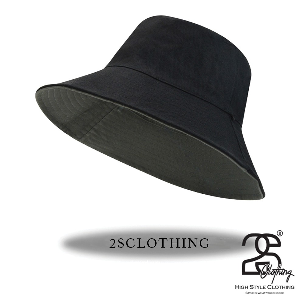 Nón Bucket Vành Cụp Đen Trơn 2sClothing Phong Cách Ulzzang Unisex Hàn Quốc Mu02 | BigBuy360 - bigbuy360.vn