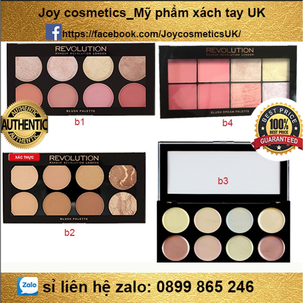 Bảng 3 in 1 phấn má/highlight/ tạo khối Makeup Revolution Ultra Blush Palette (Bill Anh) - Goddess | BigBuy360 - bigbuy360.vn