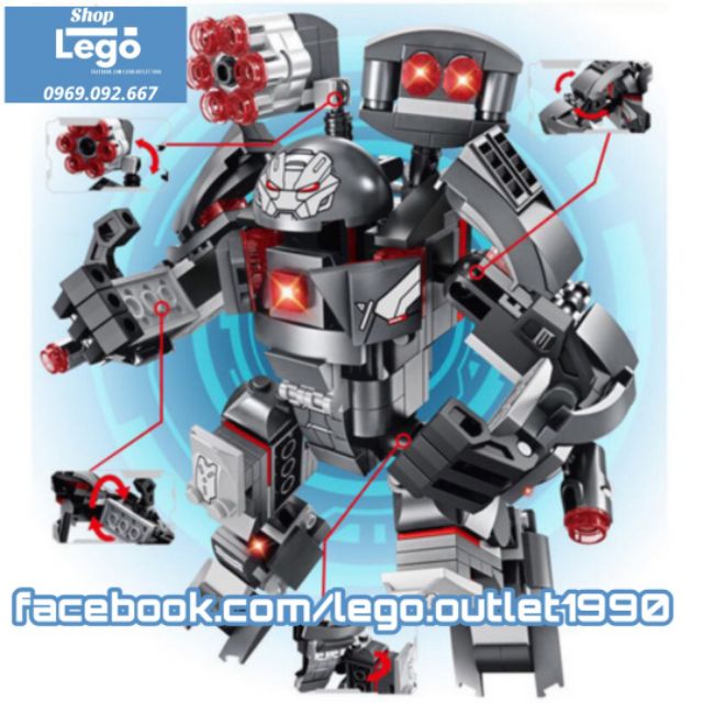 Xếp hình Người sắt Iron Man biến hình Hulkbuster 12in1 Lego Minifigures Elephant JX1162