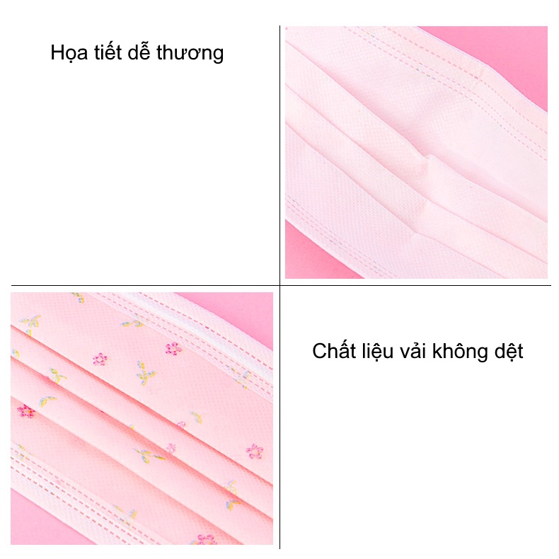 Combo 2 Cái Khẩu Trang Y Tế Dùng 1 Lần Họa Tiết Hình Dễ Thương Dành Cho Người Lớn