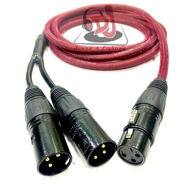 dây Jack chia canon cái ra 2 đầu Jack canon đực dây dài 1m