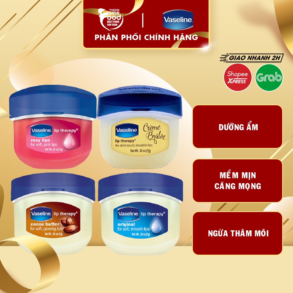 Sáp Dưỡng Môi Hồng Xinh Xắn Vaseline Lip Care 7g (Dạng Hũ)