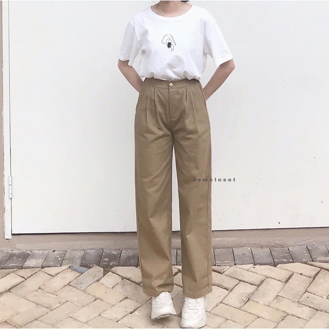 Quần ống rộng - quần culottes siêu nét hình thật MS086
