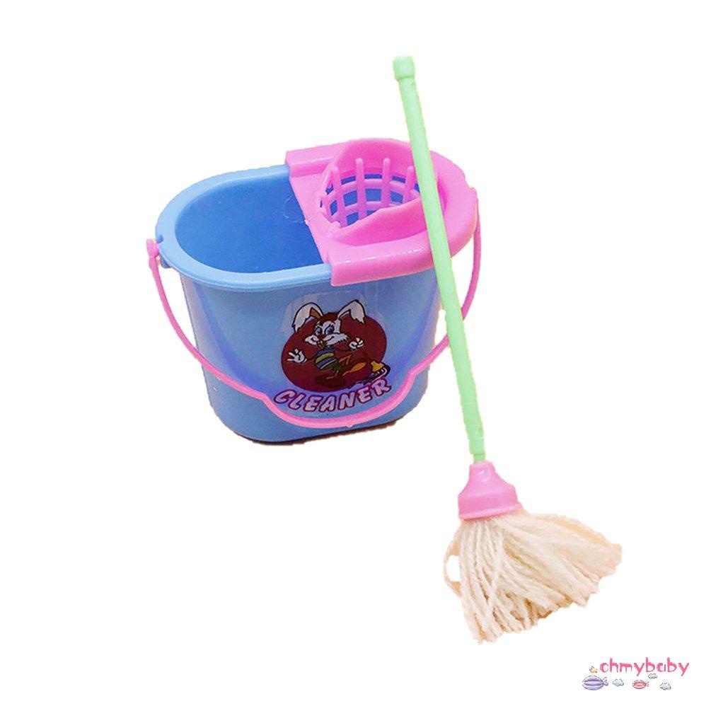 【OMB】 Miniature Mop Dustpan Bucket Brush Cleaning Tools Set For Housework Dolls