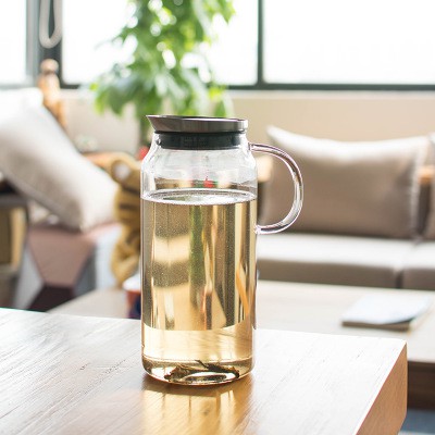 Bình đựng nước thủy tinh chịu nhiệt nắp Inox S063 1300ml - Bình thủy tinh Borosilicate chịu nóng lạnh Samahome Shop