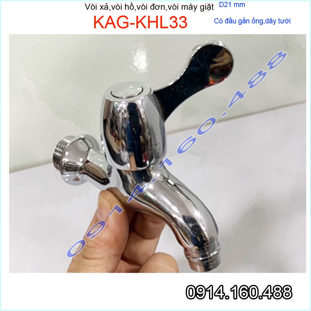 Vòi lạnh gắn tường KAG-KHL33, vòi hồ xả xô, vòi xả máy giặt xả nước mạnh sử dụng tốt