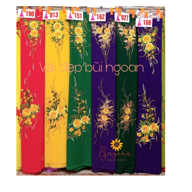 Set vải đính đá ( vải áo + quần)
