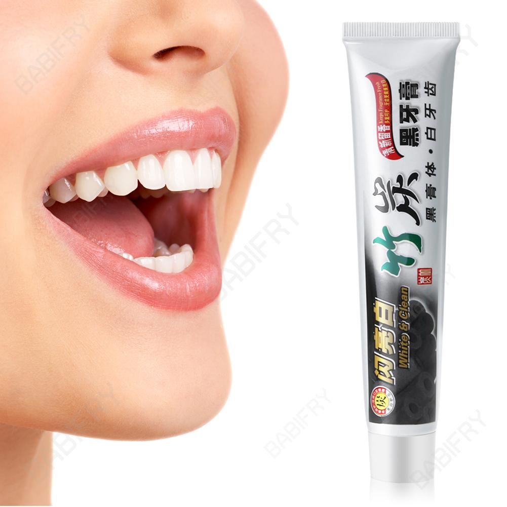 Kem Đánh Răng Than Tre Loại Bỏ Mảng Bám Màu Đen BABIFRY 100g