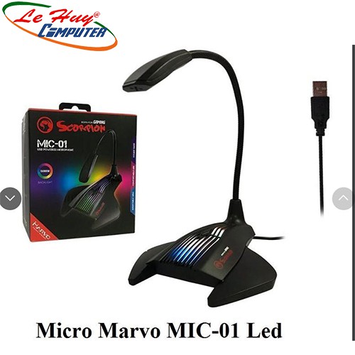 Micro Thu âm MARVO MIC-01 có đèn Led RGB (cắm cổng USB)