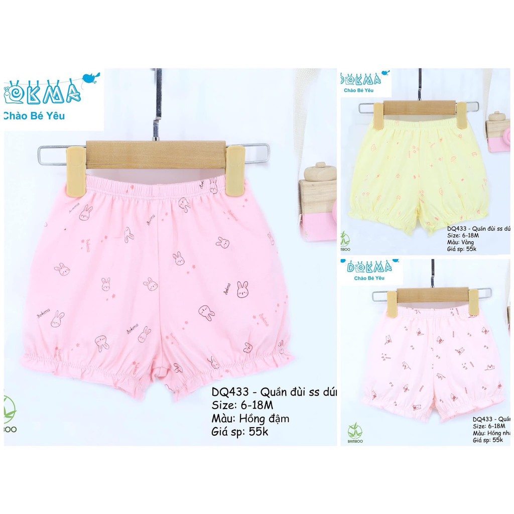 Quần đùi cotton bé gái Dokma - 3 màu