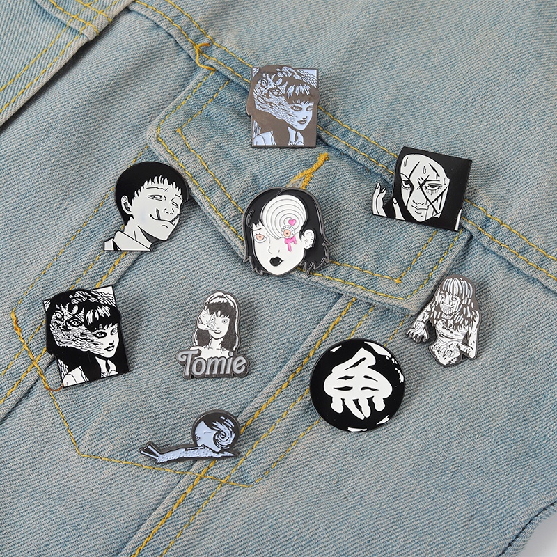 Ghim cài QIHE JEWELRY tráng men họa tiết hoạt hình anime xinh xắn làm quà tặng với 9 kiểu tùy chọn