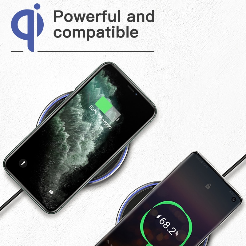 KUULAA 15W Qi Wireless Charger For Xiaomi Mi 9 Pro Mirror Wireless Charging Pad Fast Charger For iPhone 11 X XS Max XR 8 Plus