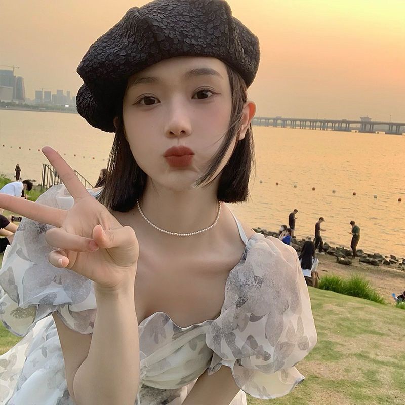 Mũ Nồi Họa Tiết Hoa Phong Cách Hàn Quốc Xinh Xắn Cho Nữ