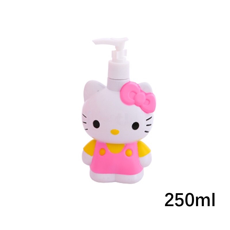 LỌ CHIẾT MỸ PHẨM/DẦU GỘI/NƯỚC HOA DẠNG VÒI NHẤN DUNG TÍCH 250ml HÌNH HELLO KITTY HỒNG XINH XẮN ĐÁNG YÊU