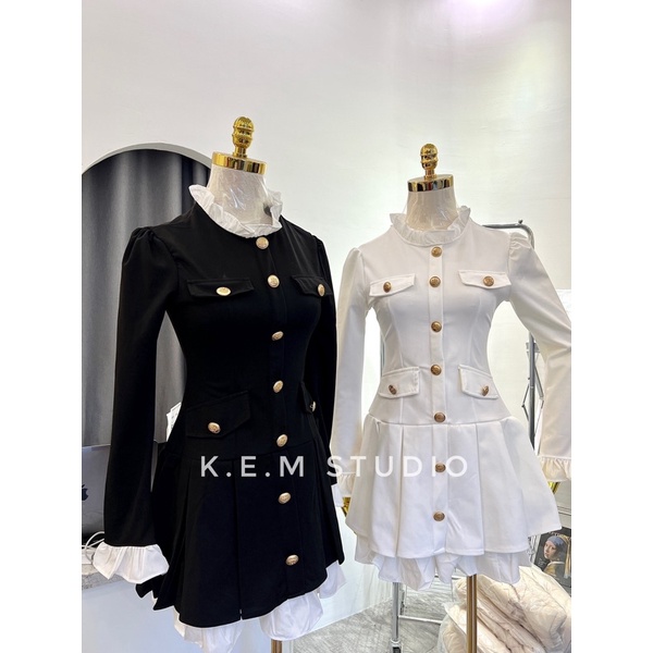 Váy thiết kế dài tay Tùng xoè xinh xắn.Đầm tay dài dáng xoè/Shyncloet