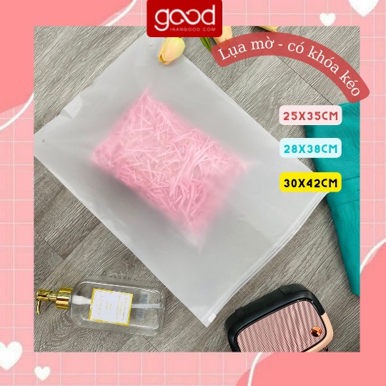 [giảm giá] 50 TÚI ZIP LỤA MỜ CÓ KHOÁ KÉO ĐỰNG QUẦN ÁO, MỸ PHẨM LOẠI 1 CÓ SẴN NHIỀU KÍCH THƯỚC