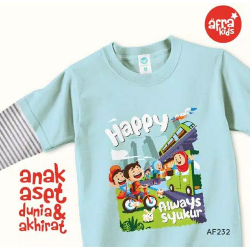 Áo Thun Tay Dài Af232 "Happy Always Syukur" Cho Nam Nữ